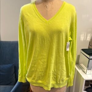 AMAZON Bright Yellow V-Neck Sweater